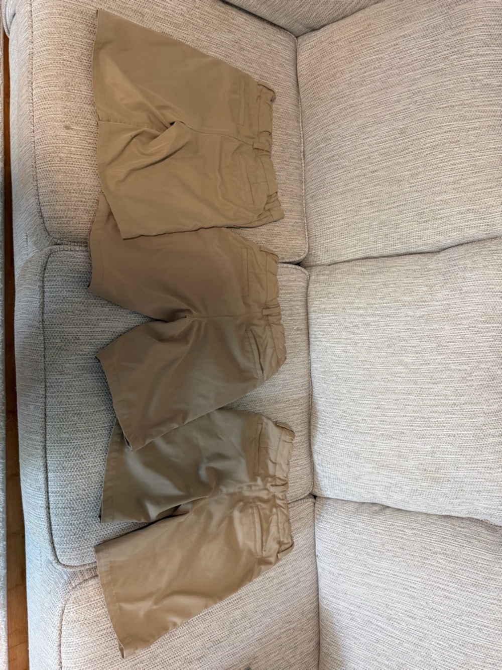 Lands' End Tan Kids' Uniform Shorts/ Lot of 3 - Picture 3 of 6